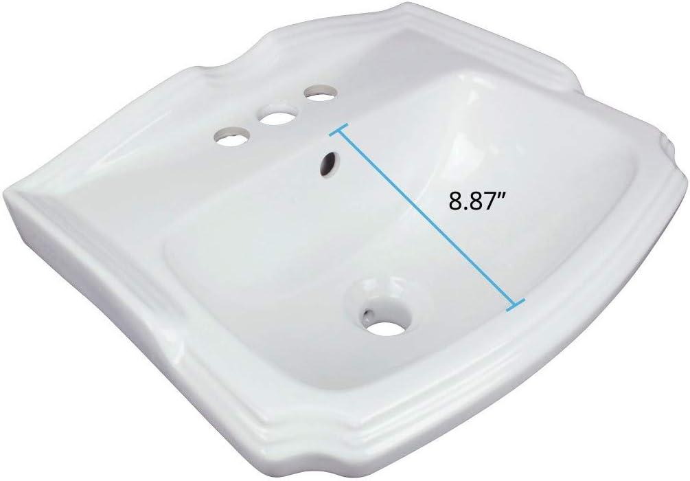 The Renovators Supply Inc. 14.75'' Gloss White Vitreous China Rectangular Bathroom Sink with Overflow