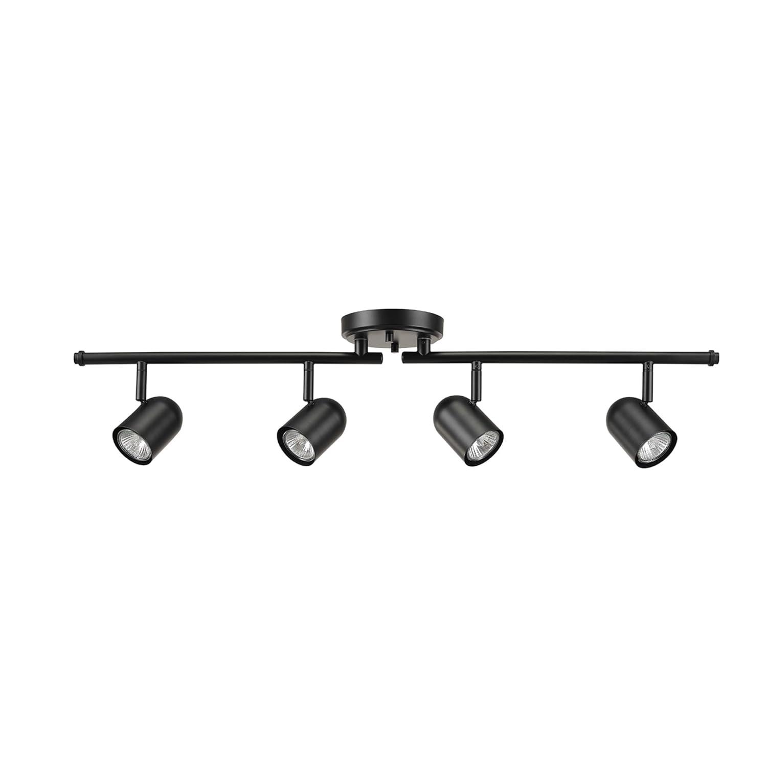 Globe Electric Roland 4-Light Matte Black Foldable Track Lighting, 60029