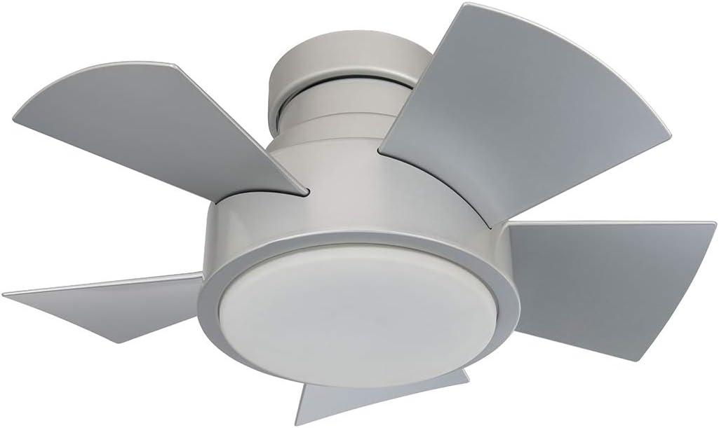 Vox 5 - Blade Indoor/Outdoor Smart Flush Mount Ceiling Fan with Remote Control and LED Light Kit