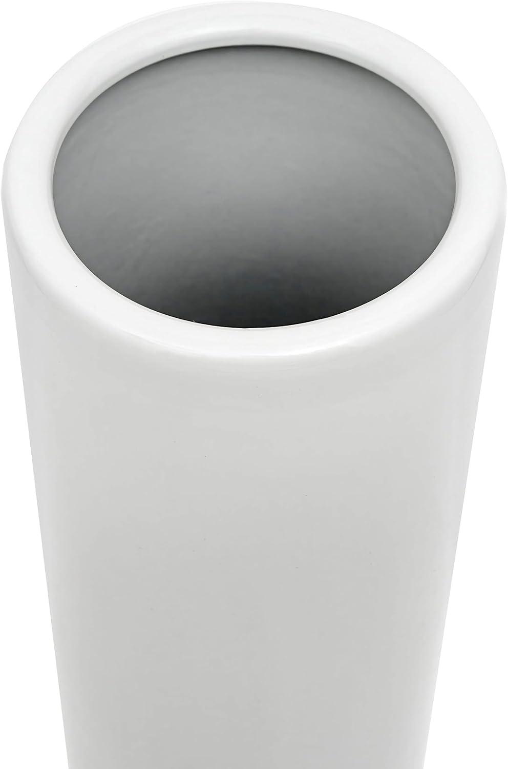 24" White Porcelain Umbrella Stand