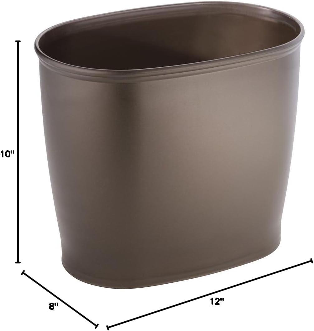 iDesign Kent Oval Waste Can, Trash Can for Bathroom, Bedroom, Office - Bronze