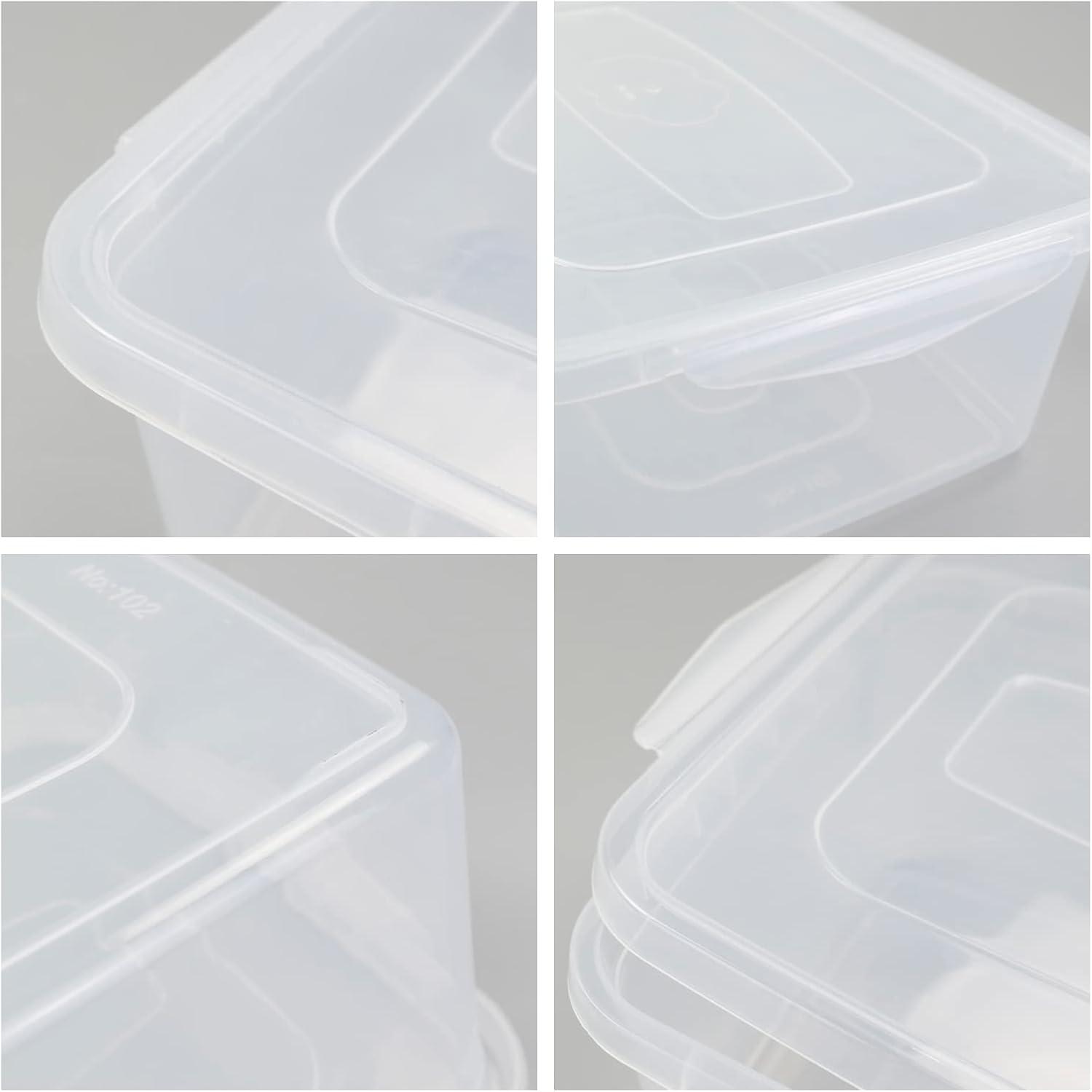 Clear Stackable Plastic Lidded Storage Boxes, 14 Quarts, 4-Pack