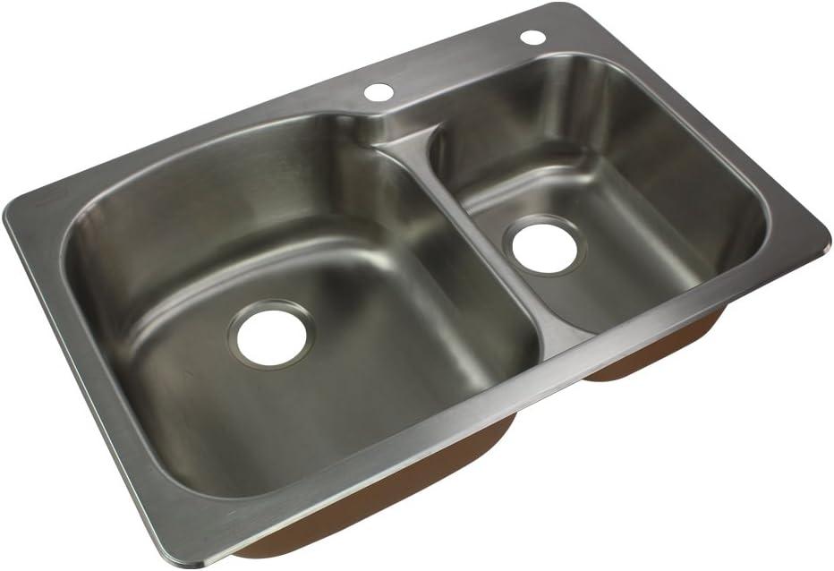 33'' L Drop-In Double Bowl Stainless Steel Kitchen Sink