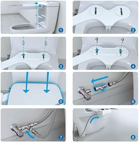 iMountek "Cold Water Spray Bidet with Self-Cleaning Dual Nozzle & Feminine Wash – Non-Electric Toilet Seat" White