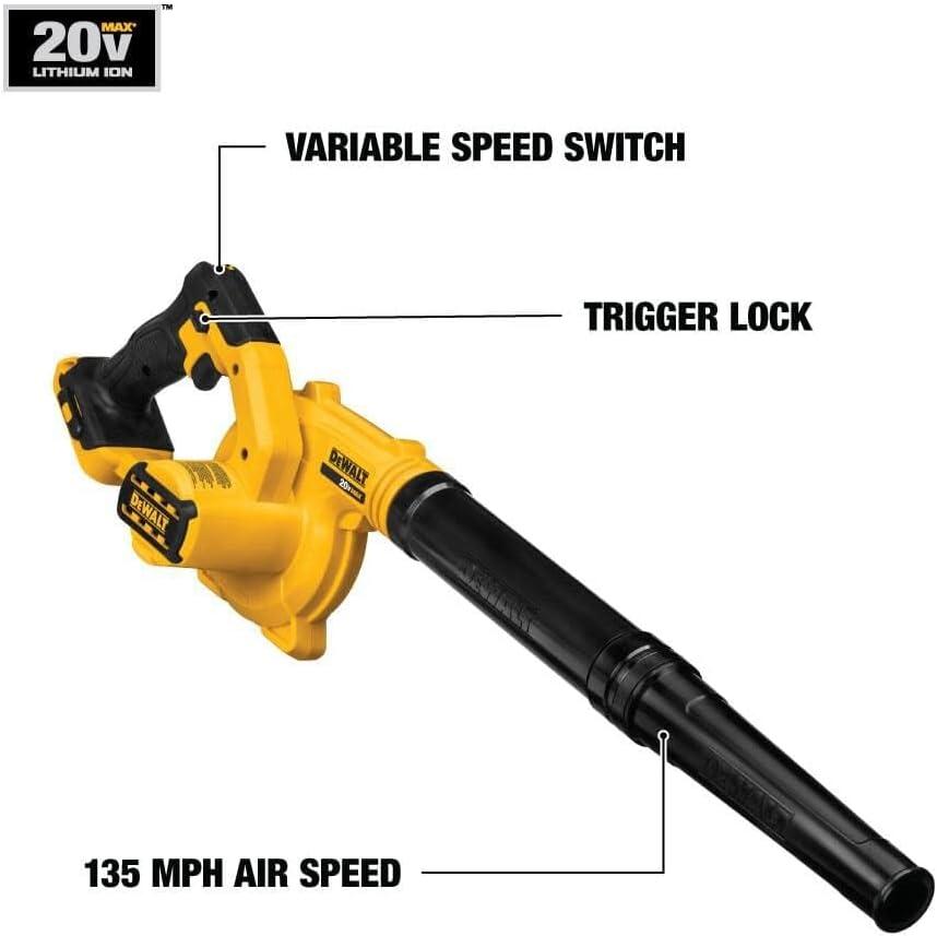 DEWALT 20V Yellow and Black Cordless Handheld Blower