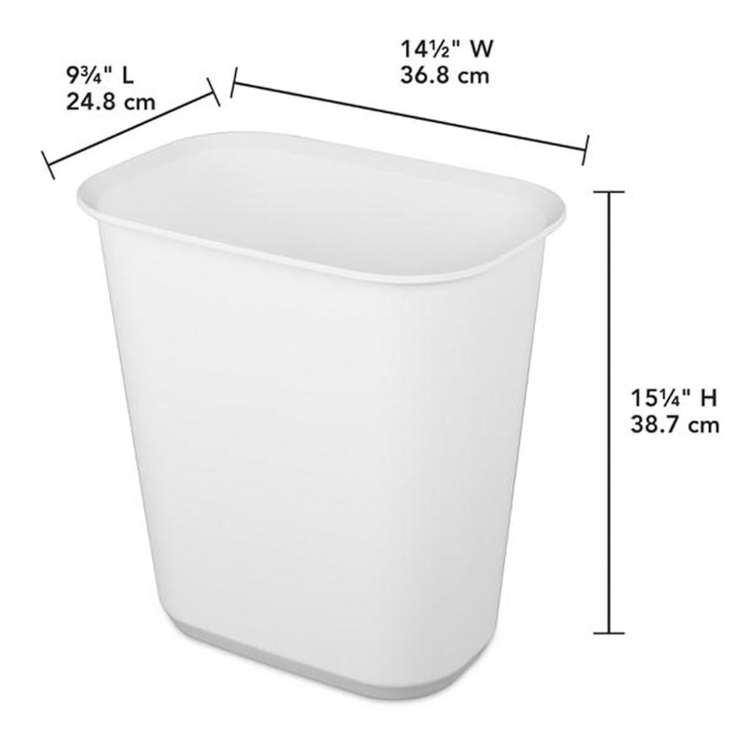 Sterilite Rectangular Wastebasket Open Top Trash Bin, 6 Pack