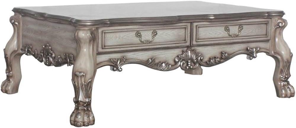 57" Dresden Coffee Table Vintage Bone White - Acme Furniture