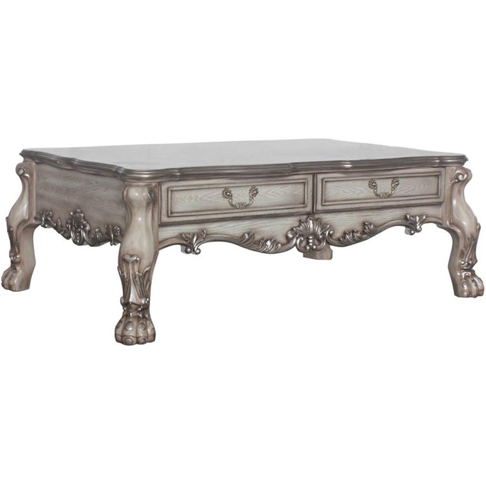 57" Dresden Coffee Table Vintage Bone White - Acme Furniture