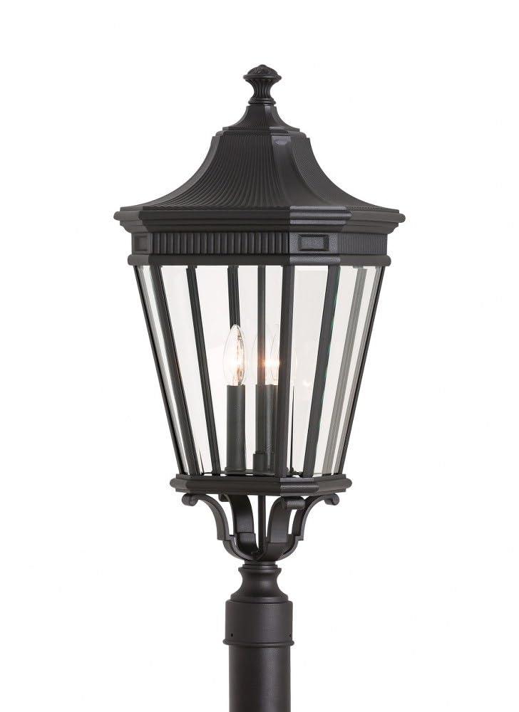 Feiss OL5408BK Cotswold Lane Outdoor Post Lighting, Black, 3-Light (12"W x 28"H) 180watts