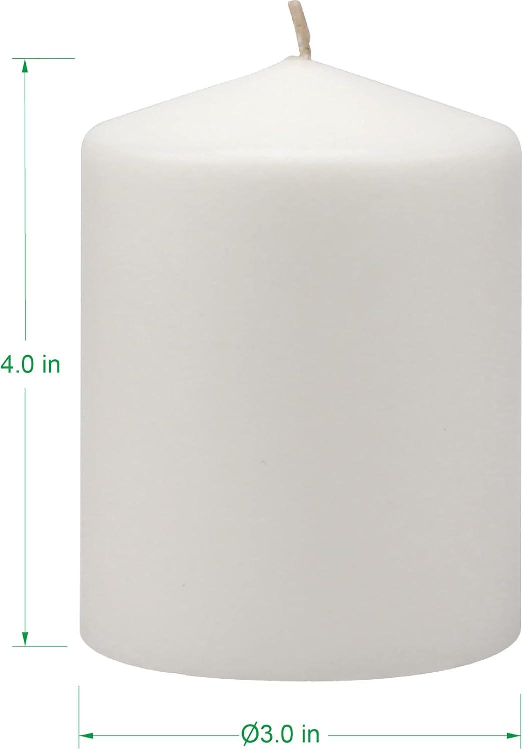 6pk Pillar Candles White - Stonebriar Collection