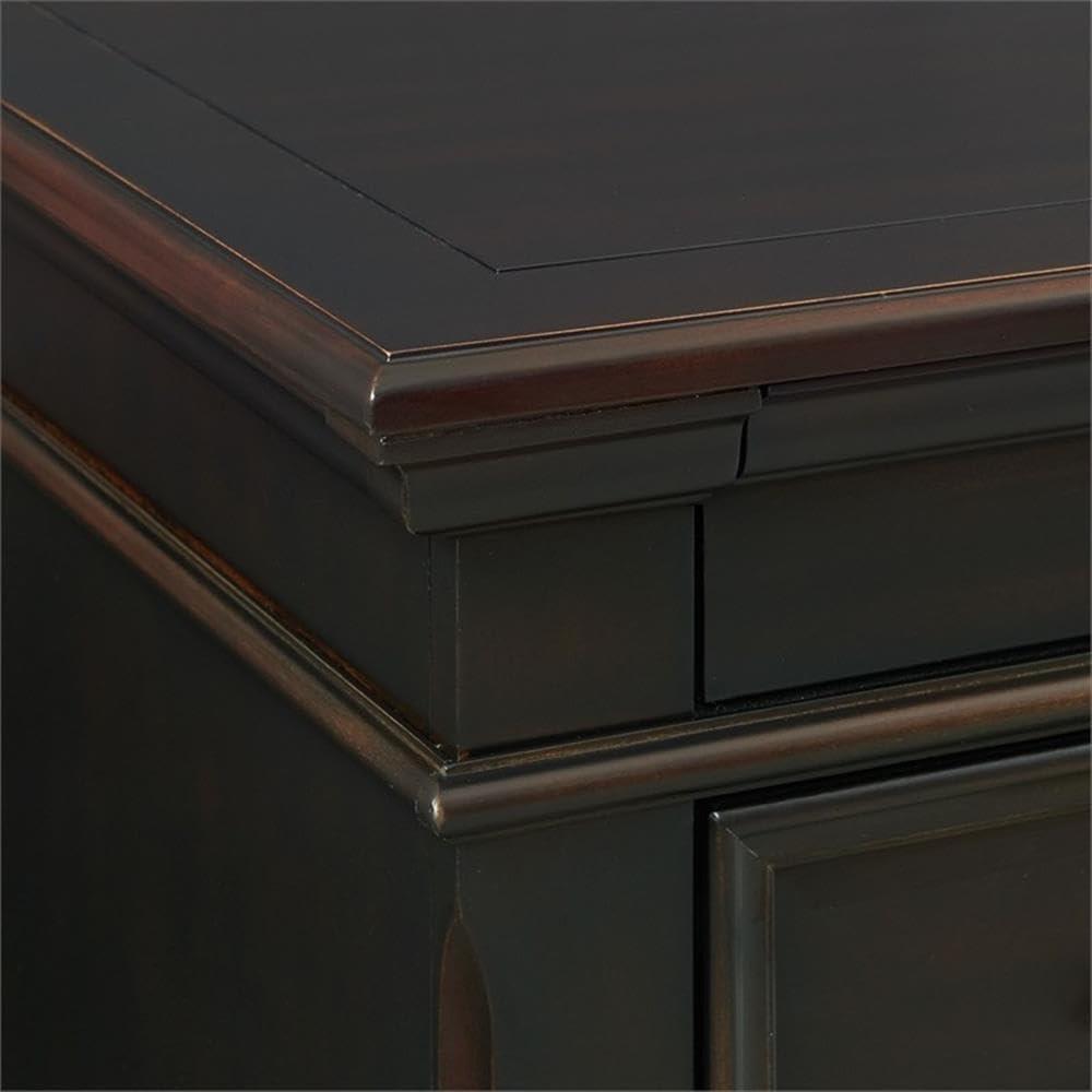 Brooks 3 Drawer Nightstand with USB Ports Black - Picket House Furnishings: Bedroom Storage, Felt-Lined Drawer