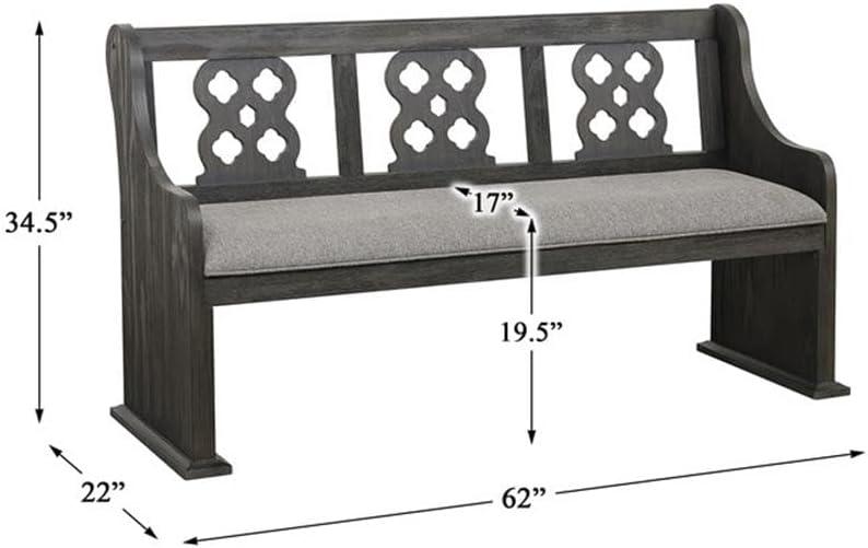 Arasina 62" Gray Distressed Wood Dining Bench