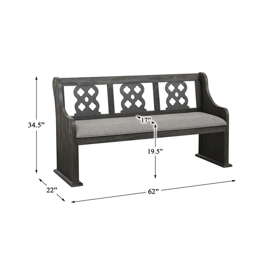Arasina 62" Gray Distressed Wood Dining Bench