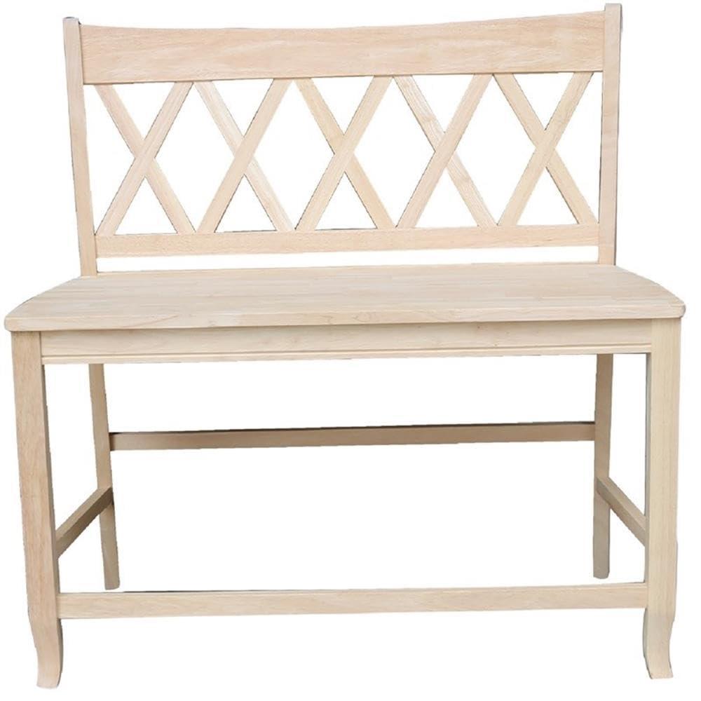24" Double X Back Bench Seat Height Unfinished - International Concepts