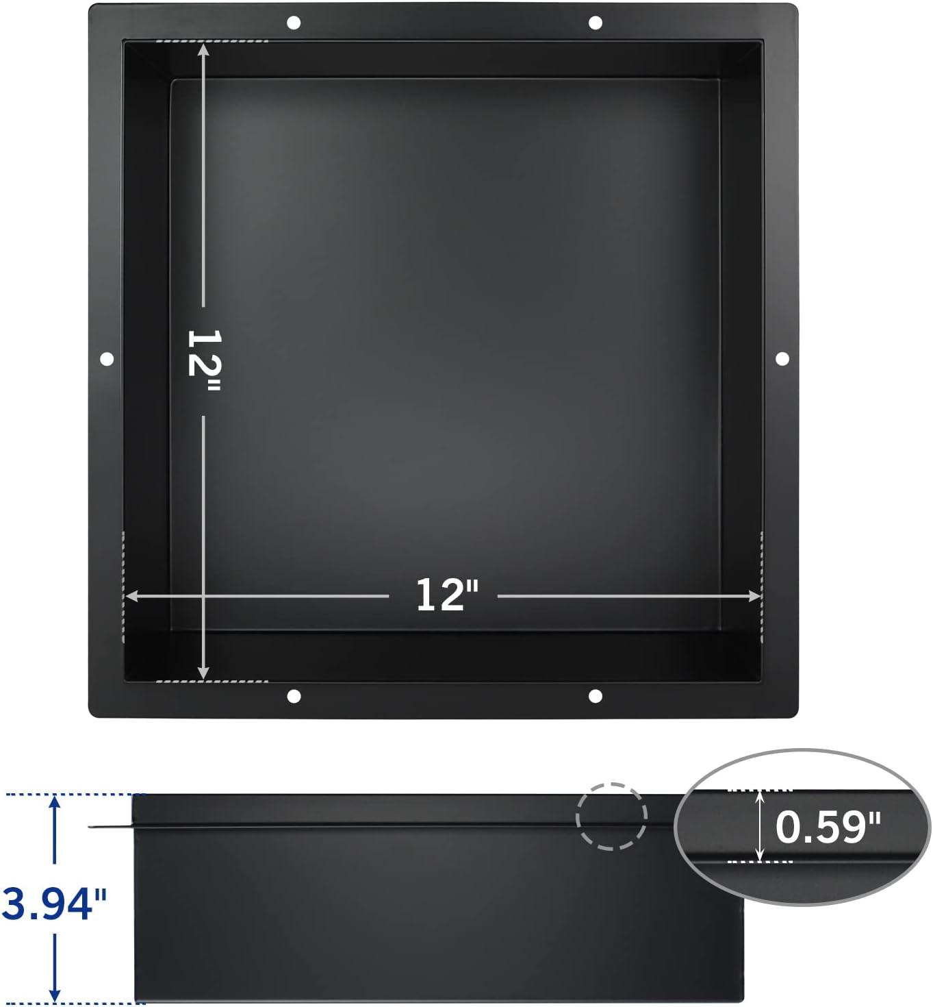 Shower Niche Stainless Steel In-wall Model 12" X 12" Recessed Shelf - Modern and Elegant Design - Easy to Install