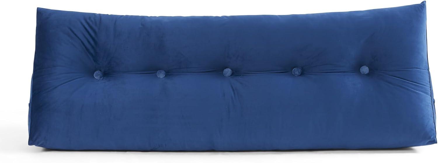 Bed Wedge and Gap Filler Pillow for Headboard with Side Pockets by Sweet Home Collection® - FULL, BLUE