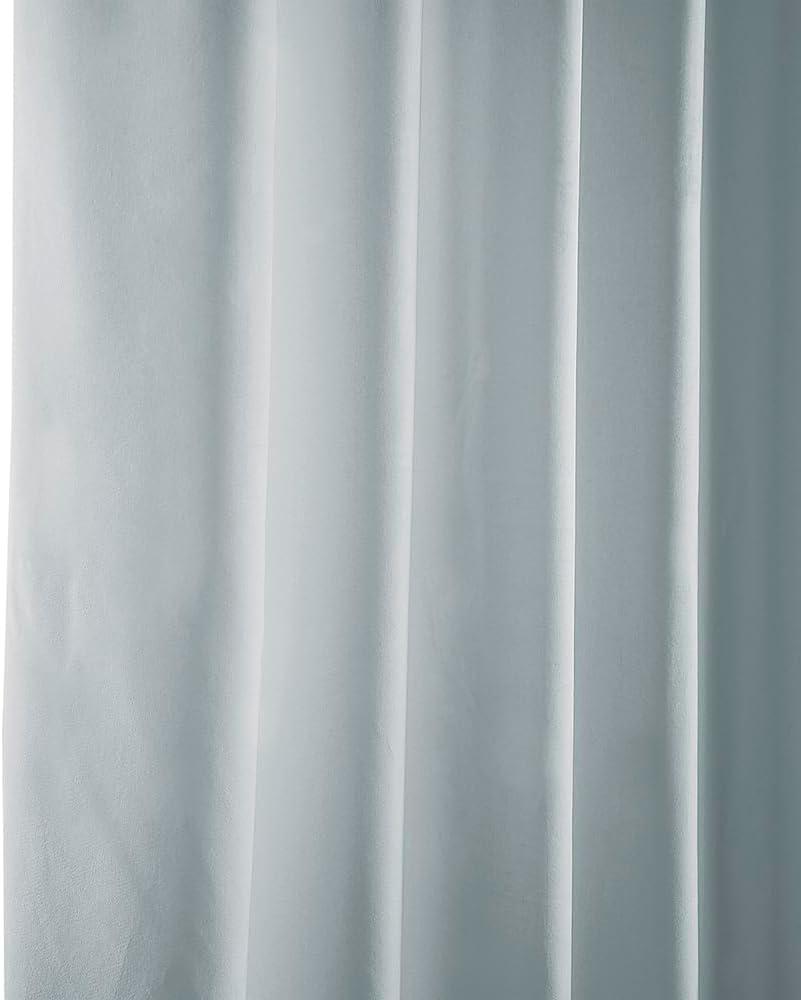 Half Price Drapes Aquarius Blue Heritage Plush Velvet Room Darkening Curtains (1 Panel), 50W X 108L
