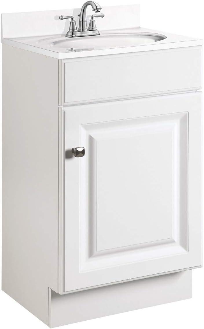 Design House 597112 Wyndham 18 Inch Unassembled 1-Door Bathroom Vanity without Top, White