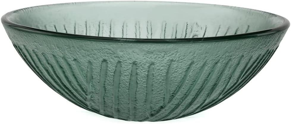 Bathroom Tempered Glass Vessel Sink With Drain Frosted Green Mini Bowl Basin
