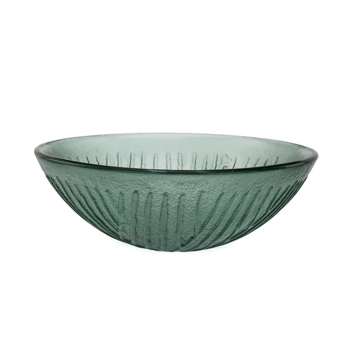 Bathroom Tempered Glass Vessel Sink With Drain Frosted Green Mini Bowl Basin