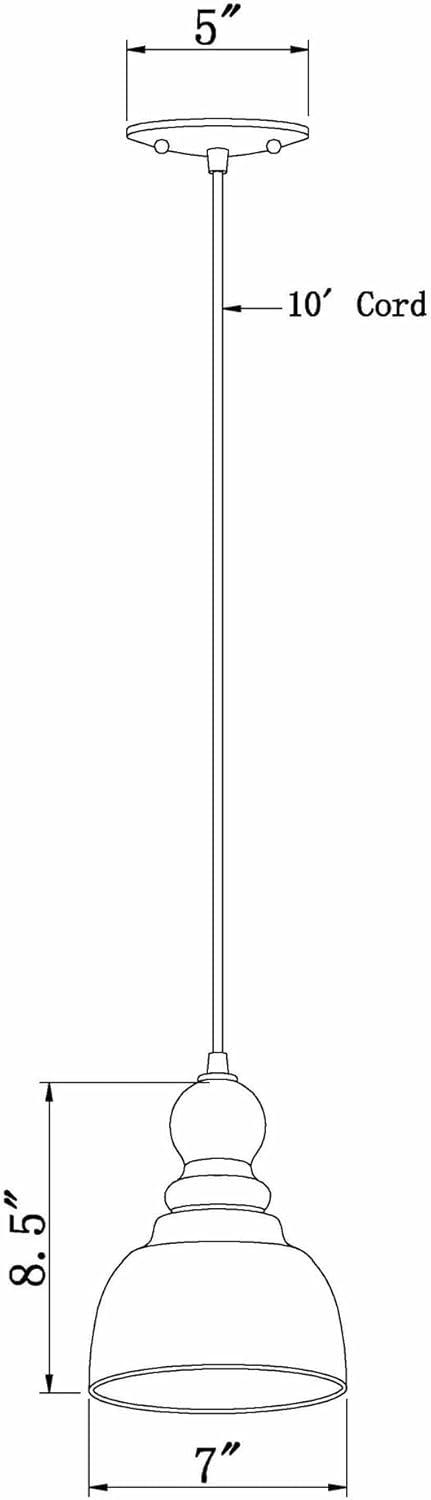 Forte Lighting 2678-01 1 Light 7" Wide Mini Pendant - Bronze