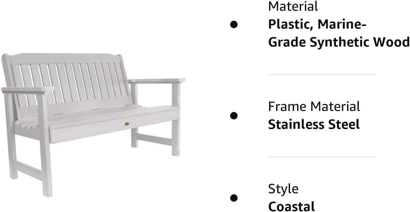 4' Lehigh Garden Bench White - highwood: Durable Poly Lumber, Fade-Resistant, 500lb Capacity