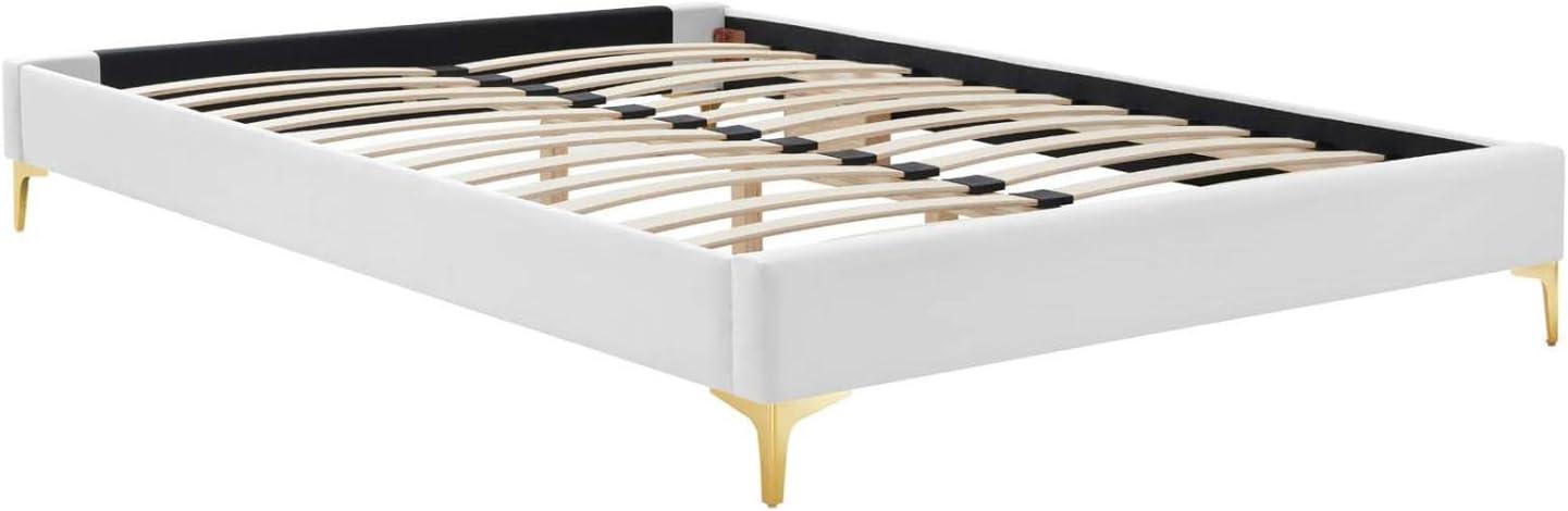 Modway Sutton King Performance Velvet Bed Frame in White