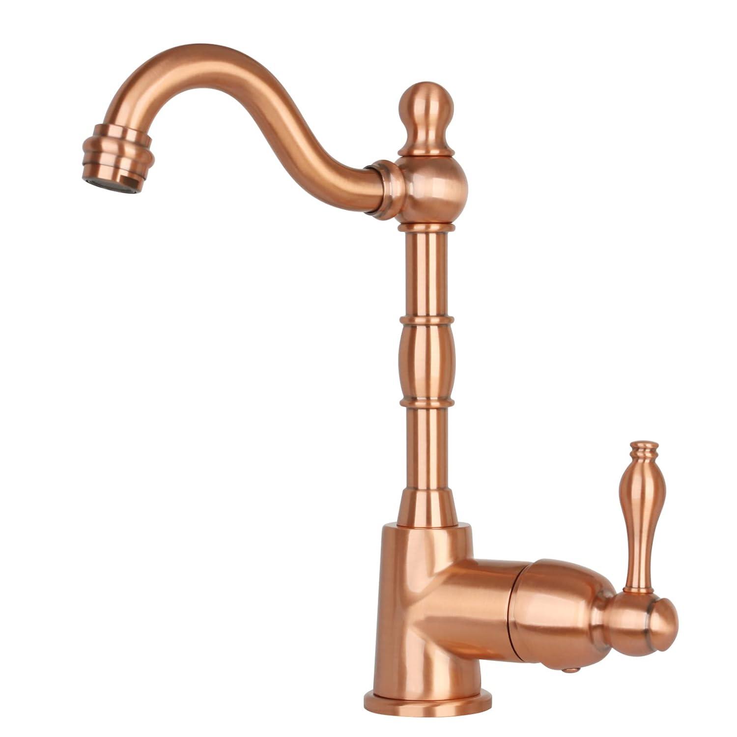 Akicon One-Handle Widespread Kitchen Bar Faucet (Copper)