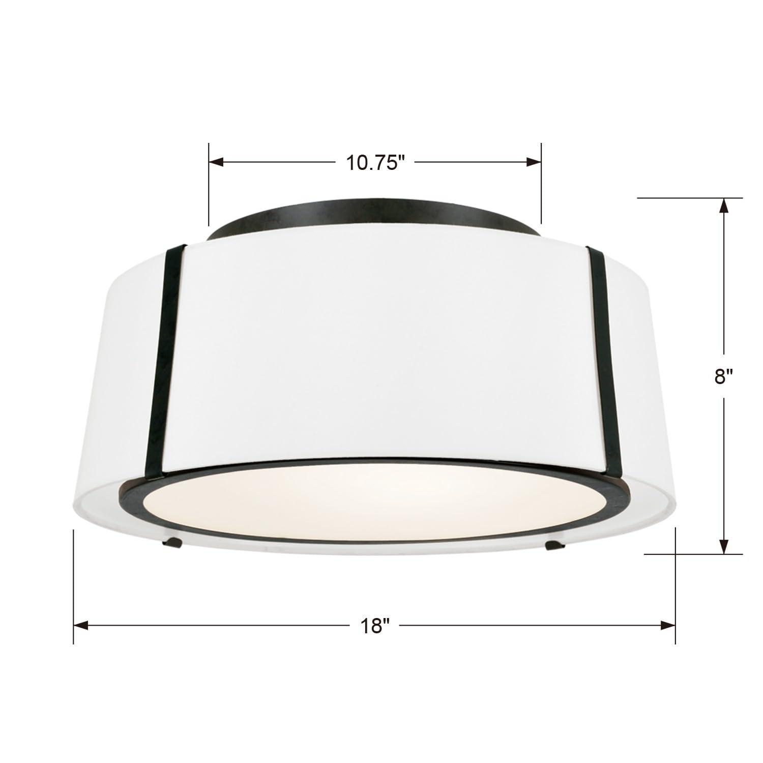 Crystorama Fulton 3 Light Matte Black Semi Flush Mount