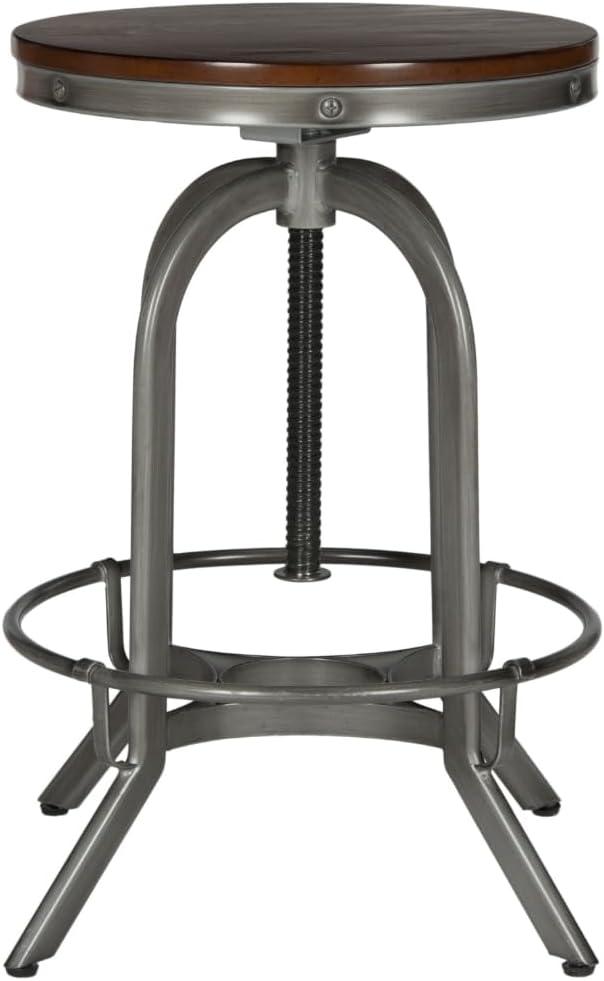 Wildomar Swivel Stool - FOX6226 - Burnt Oak/Iron - Safavieh Couture