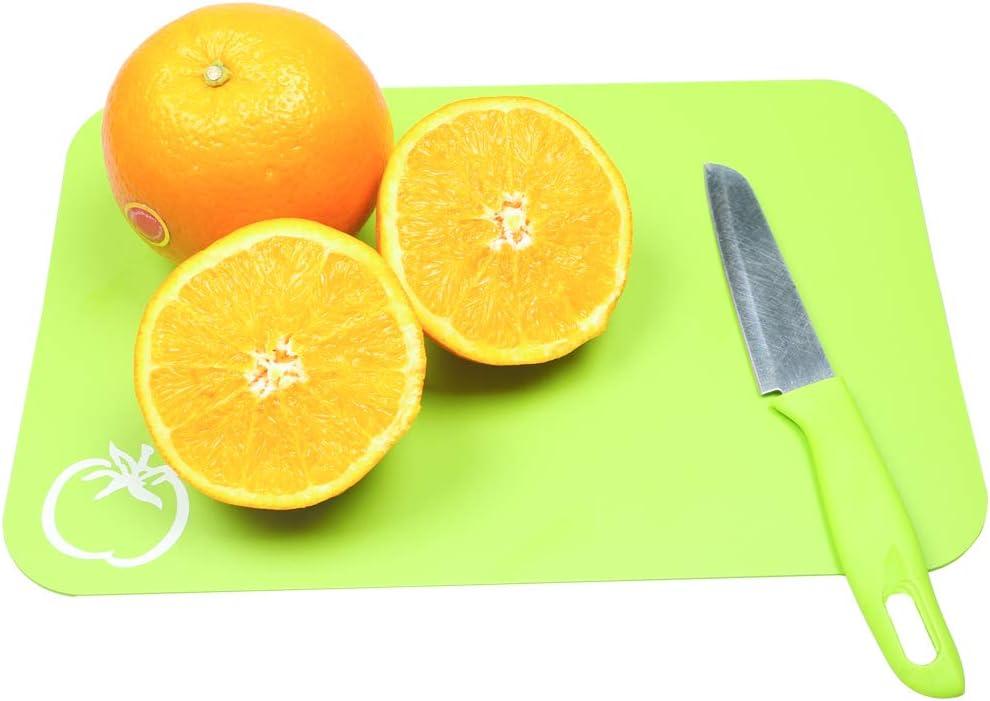 Small Flexible Plastic Cutting Board Mats, Cutting Boards Mats With Food Icons, Gripped Back and Dishwasher Safe, Set of 4 (7.5x11.4inch)