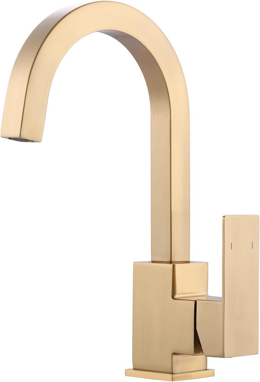 Brushed Gold Stainless Steel Single Handle Bar Faucet