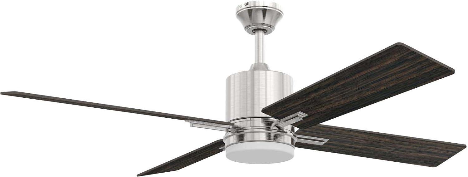 Transitional 52" White Low Profile Ceiling Fan with LED Light