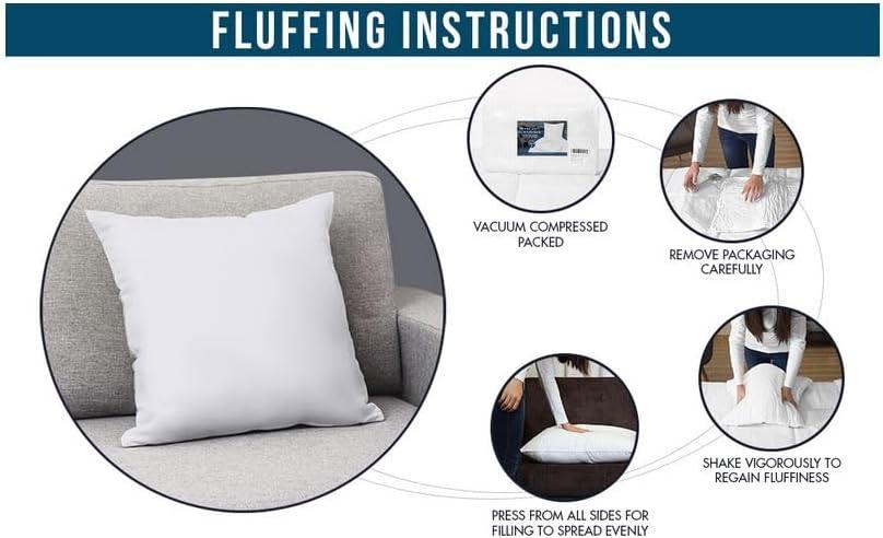 Utopia Bedding Throw Pillows (Pack of 2, White) - 12 x 20 inches Bed and Couch Pillow Insert