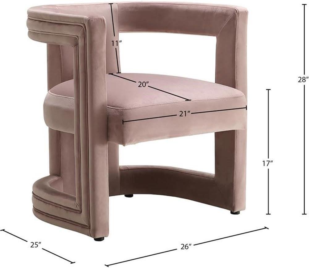 Meridian Furniture Blair Pink Velvet Accent Chair