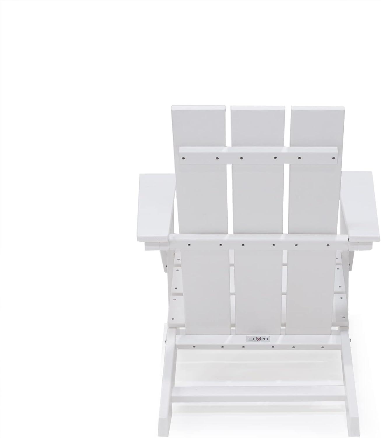 LuXeo Arcadia White HDPE Outdoor Adirondack Chair ( Set of 2)