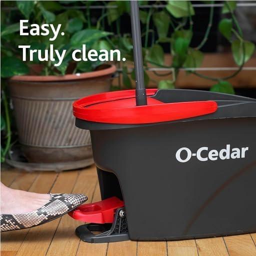 O-Cedar EasyWring Microfiber Spin Mop, Bucket Floor Cleaning System