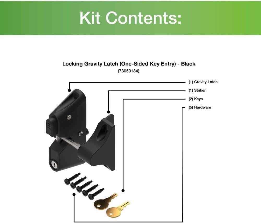Barrette Outdoor Living Barrette Outdoor Living Black Aluminum Gate Latch for Posts