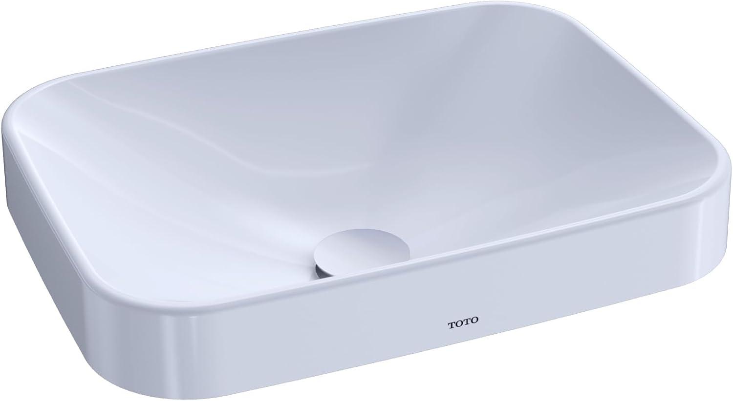 Arvina™ Vitreous China Rectangular Vessel Bathroom Sink with Overflow