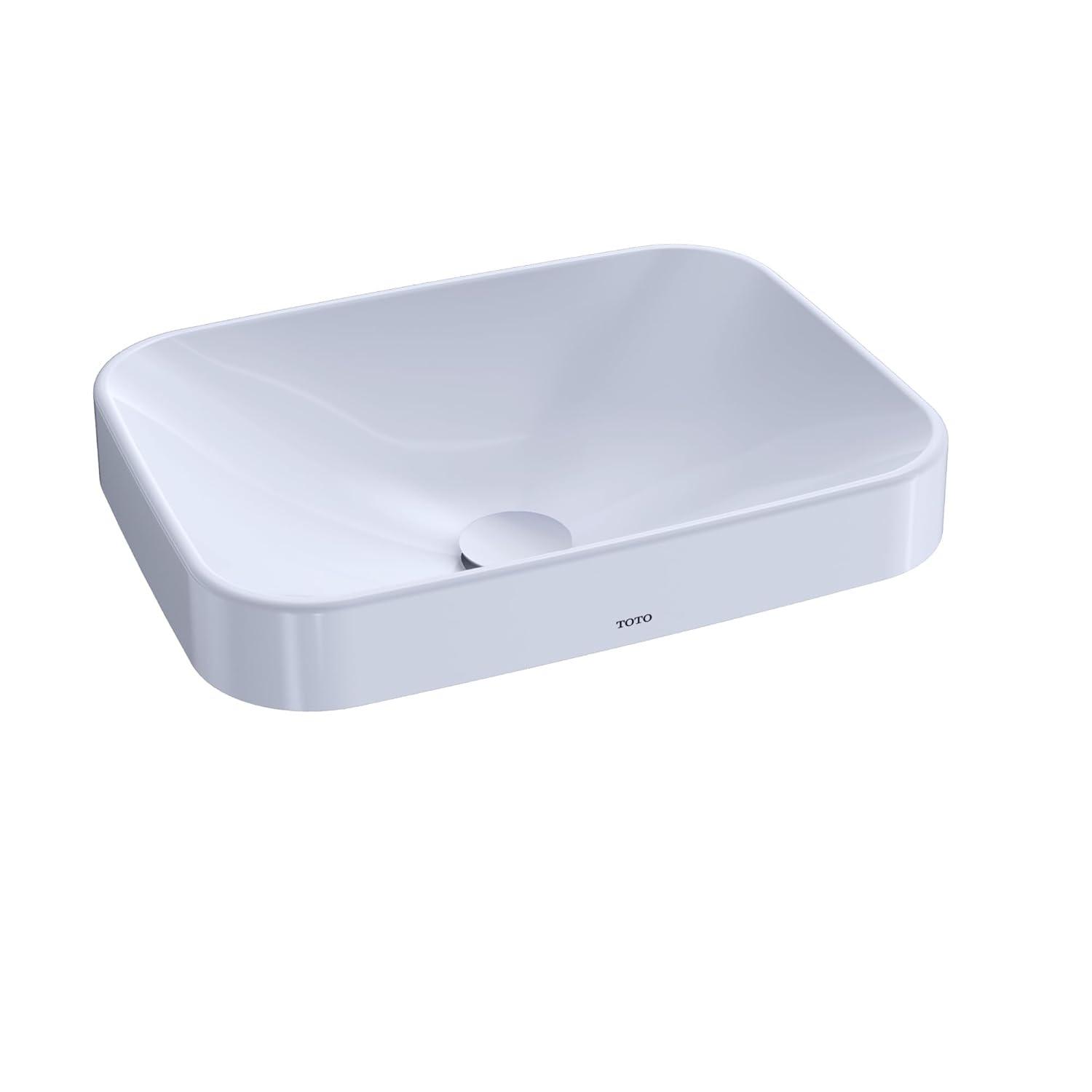 Arvina™ Vitreous China Rectangular Vessel Bathroom Sink with Overflow
