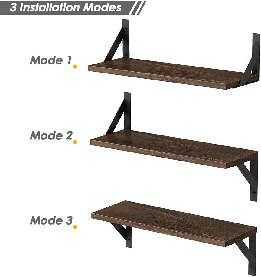 3 Piece Wood Floating Shelf