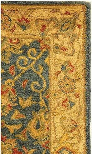 Handmade Blue Wool Tufted Oriental Accent Rug 27" x 4"