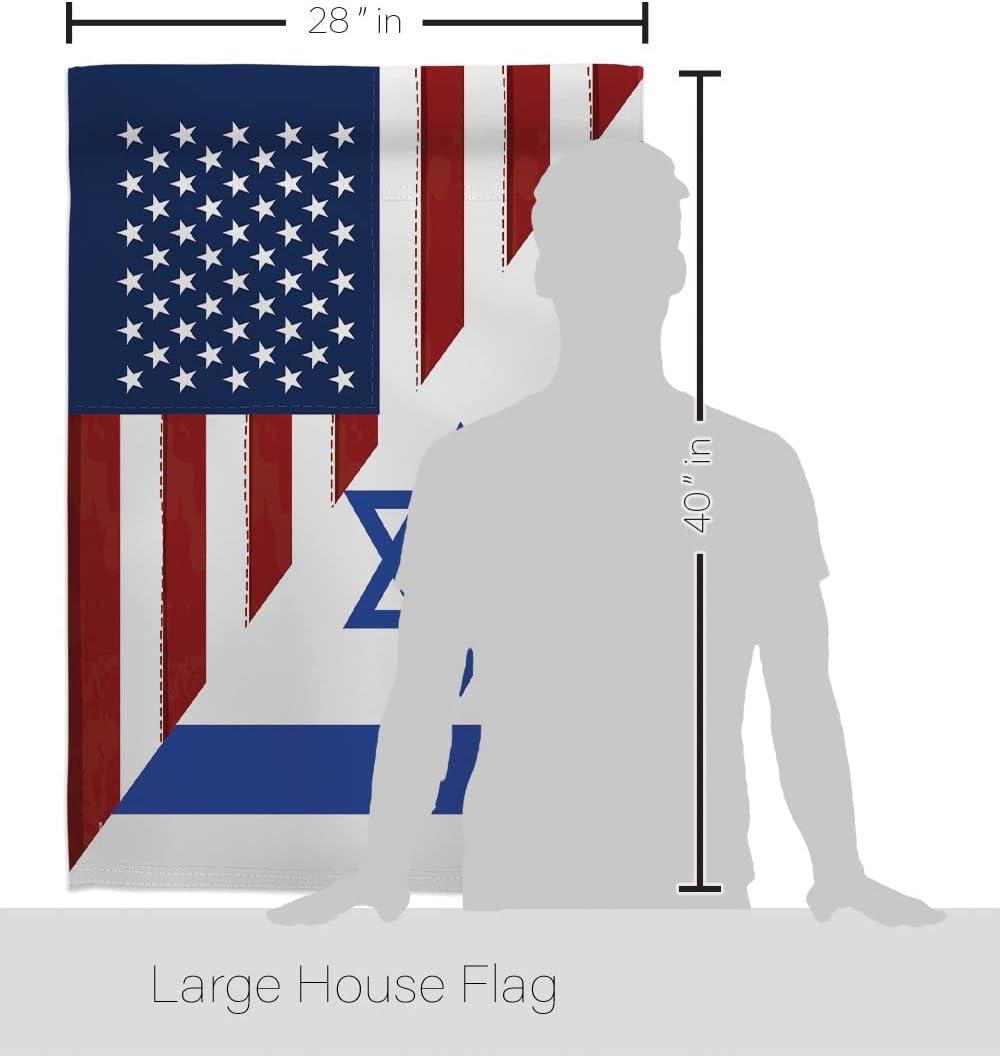 Patriotic US-Israel Friendship Double-Sided House Flag Set