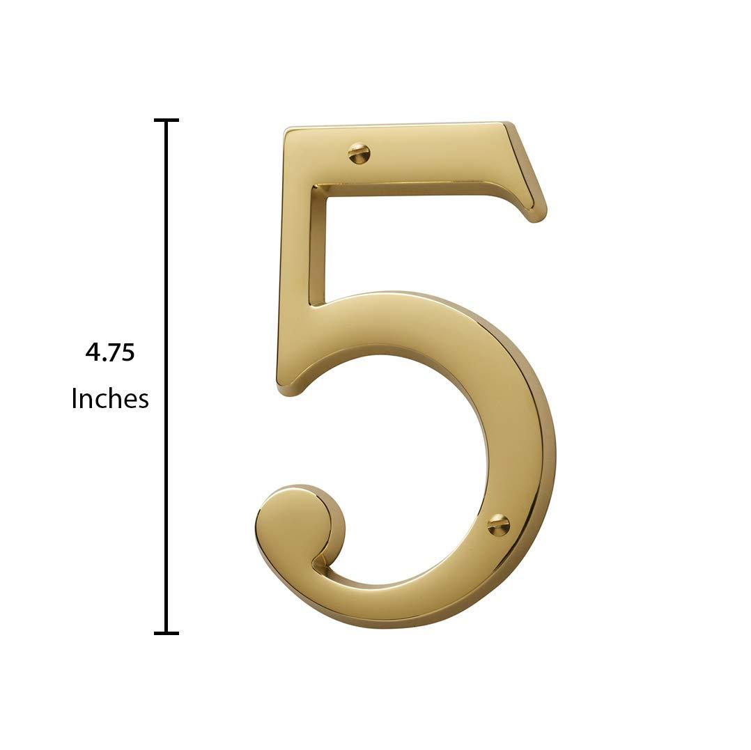 4.75" H Brass House Number