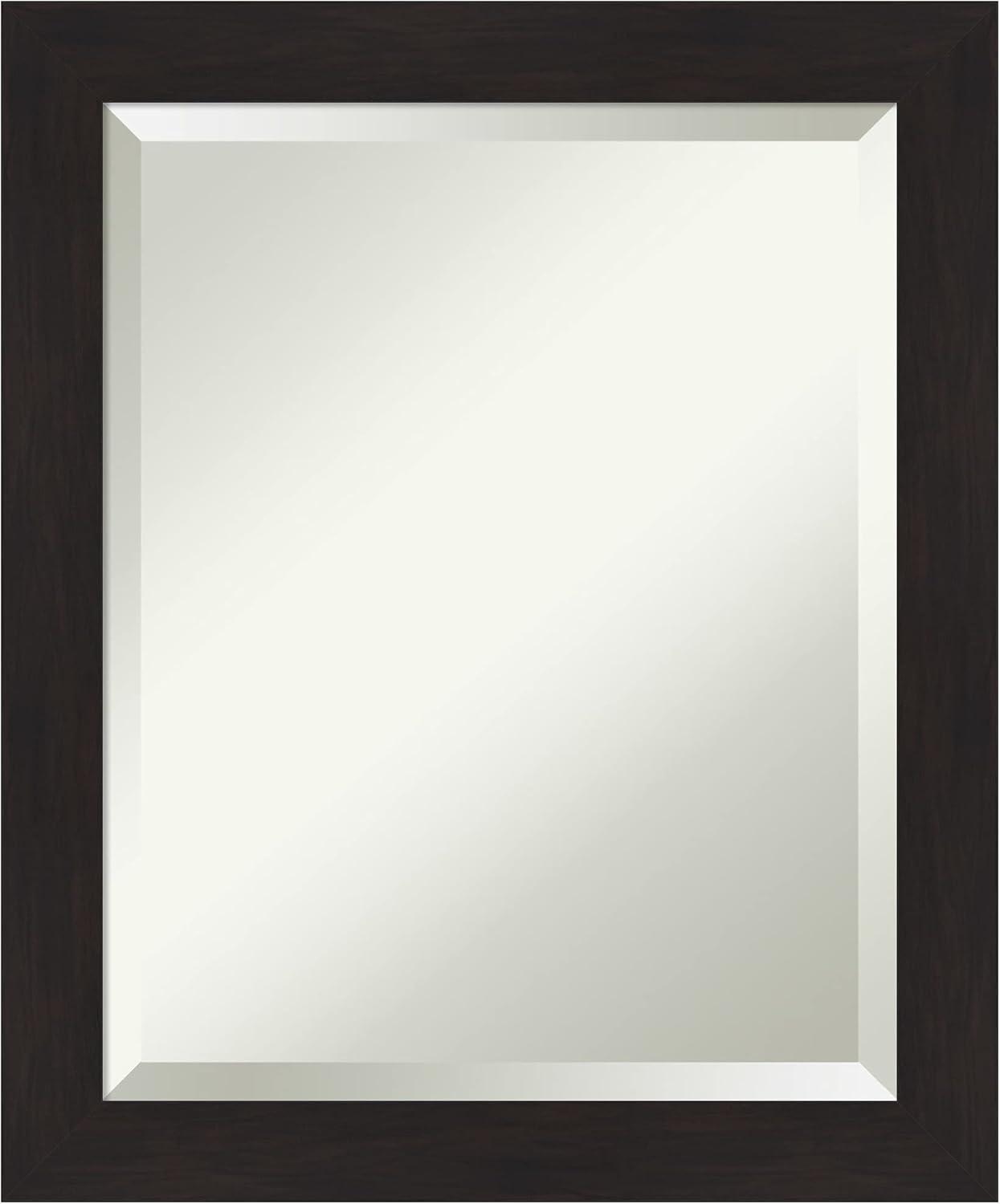 Espresso Brown Beveled Wall Mirror with Polystyrene Frame