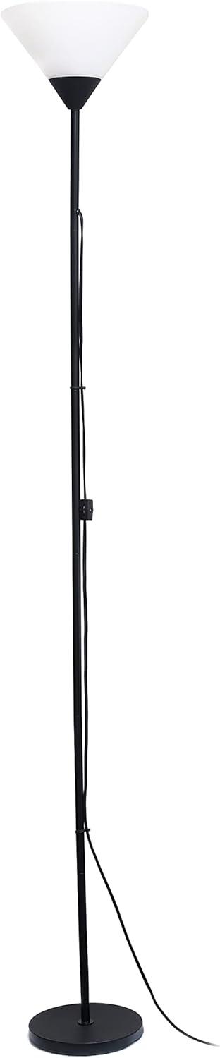 Simple Designs LF1011-BLK 1 Light Stick Torchiere Floor Lamp, Black