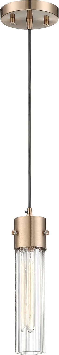 Nuvo Lighting 60/6612 Eaves 5" Wide Mini Pendant - Copper Brushed Brass / Matte Black