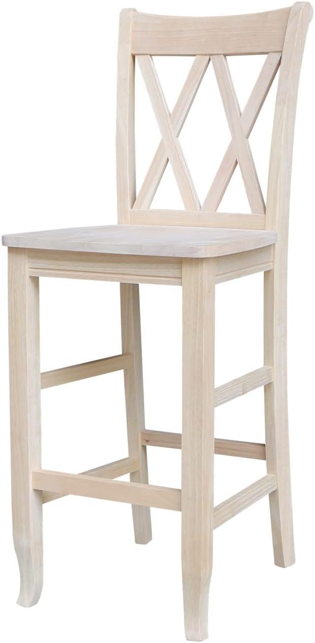 30&#34; Double X-Back Counter Height Barstool Unfinished - International Concepts