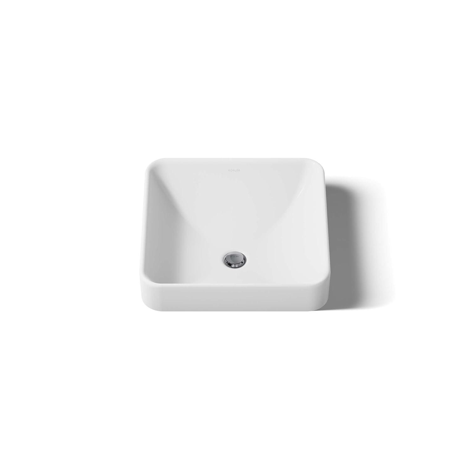 Vox® Ceramic Square Vessel Bathroom Sink with Overflow