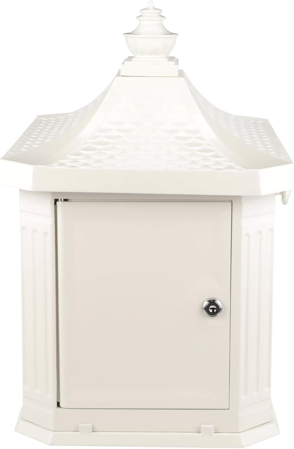 Large White Cast Aluminum Locking Pedestal Mailbox